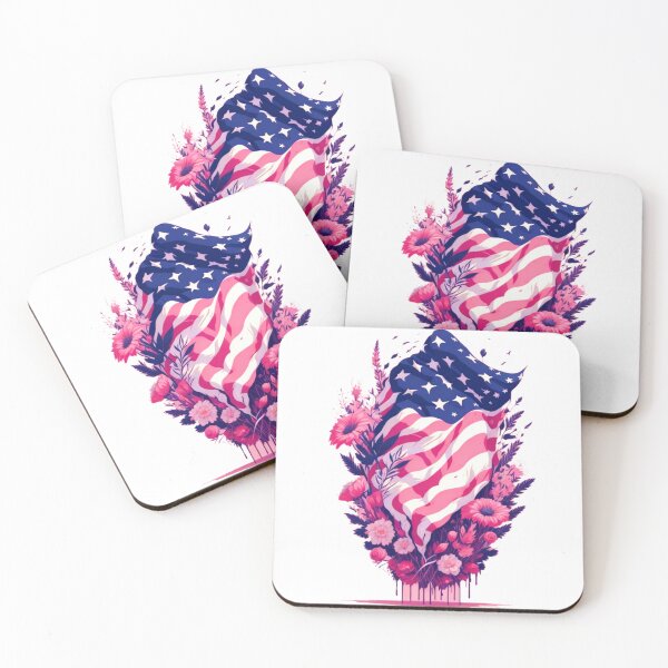 Item preview, Floral Pink American Flag  designed and sold by Allomensiaa.