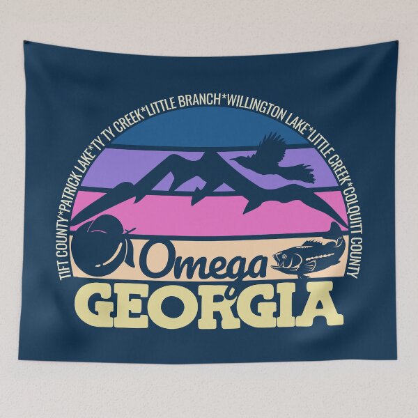 Item preview, Omega Georgia Sunset Retro Vintage Local Pride Logo designed and sold by CRHPOD20.