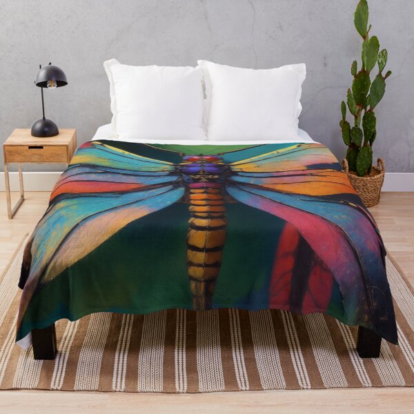 Item preview, Dragonfly Colourful Impressionist Painting designed and sold by druidwolfart.