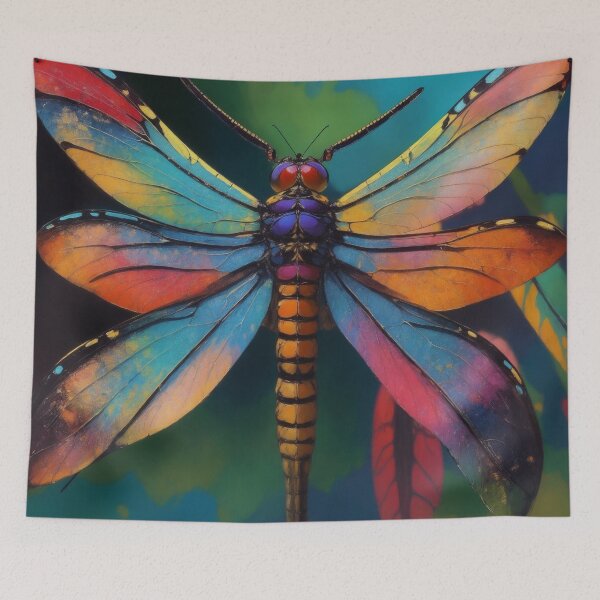 Item preview, Dragonfly Colourful Impressionist Painting designed and sold by druidwolfart.