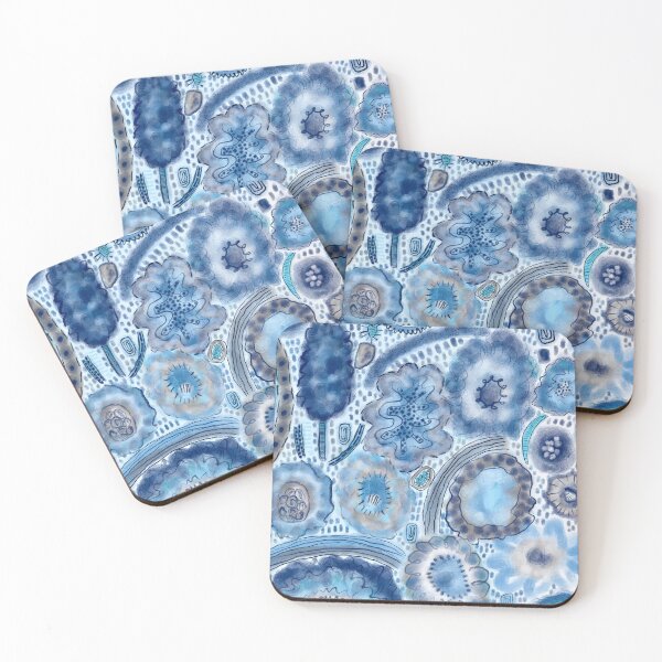 Item preview, Blue Abstract Flowers designed and sold by Leanne Morin.