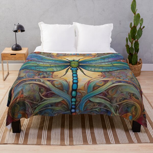 Item preview, Dragonfly Art Nouveau Painting designed and sold by druidwolfart.