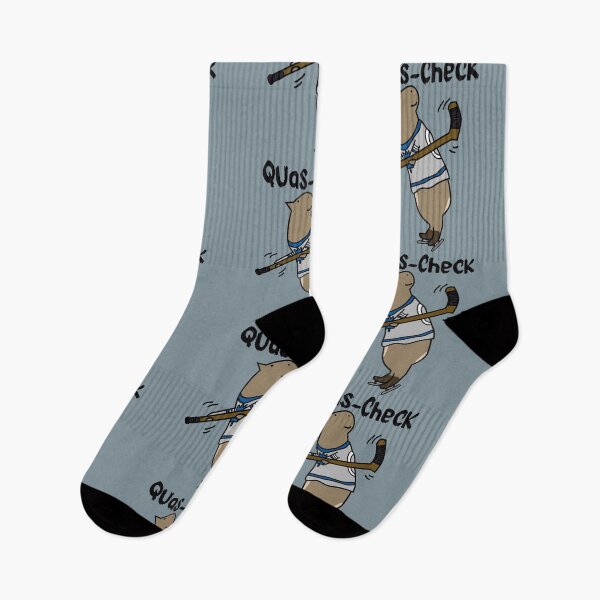 Item preview, Quas-Check (Cross Check!)- Aggressive Capybara Hockey Player designed and sold by ScaperShirts.
