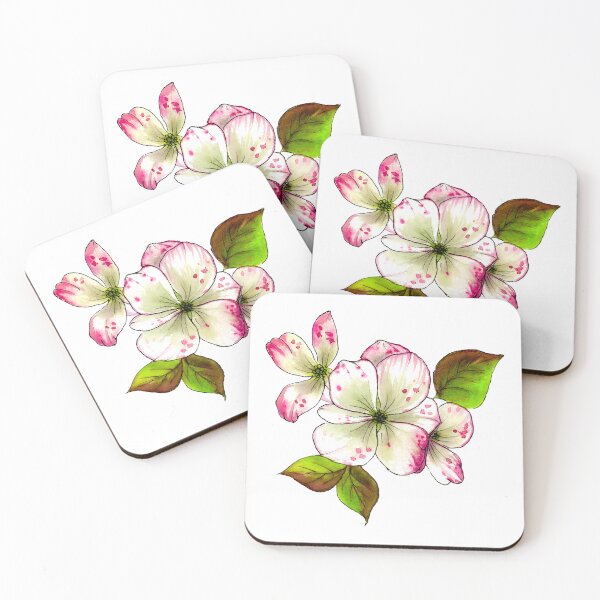 Item preview, Dogwood flower watercolour painting designed and sold by Funsize-Art.