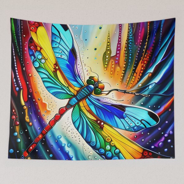 Item preview, Dragonfly Stained Glass Cartoon designed and sold by druidwolfart.