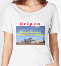 Saab JAS 39 Gripen King of the Skies slogan Women's Relaxed Fit T-Shirt
