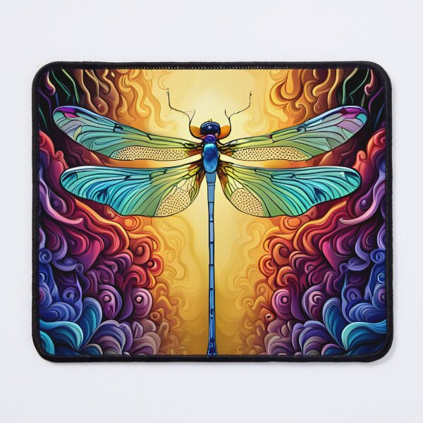 Item preview, Dragonfly Stained Glass Cartoon designed and sold by druidwolfart.