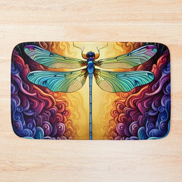 Item preview, Dragonfly Stained Glass Cartoon designed and sold by druidwolfart.