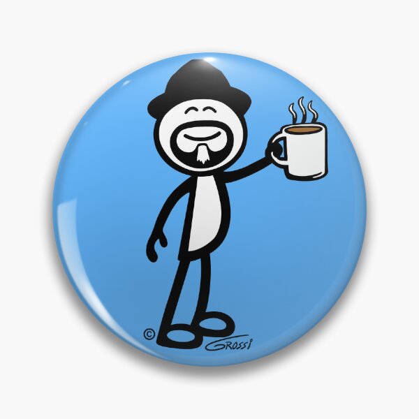 Item preview, GG Coffee Guy Stick Figure Light Blue Background designed and sold by GDGCreations.