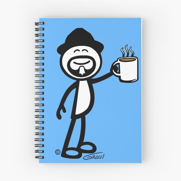 Item preview, GG Coffee Guy Stick Figure Light Blue Background designed and sold by GDGCreations.