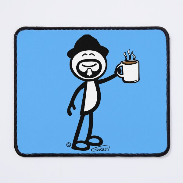 Item preview, GG Coffee Guy Stick Figure Light Blue Background designed and sold by GDGCreations.