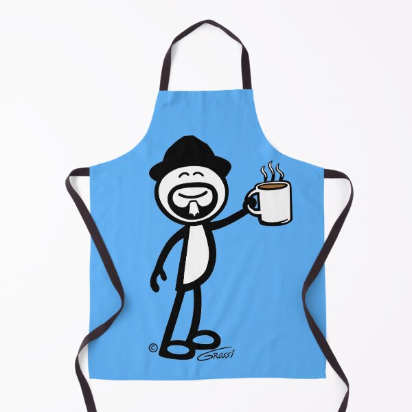 Item preview, GG Coffee Guy Stick Figure Light Blue Background designed and sold by GDGCreations.