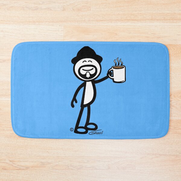 Item preview, GG Coffee Guy Stick Figure Light Blue Background designed and sold by GDGCreations.