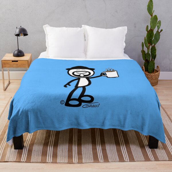 Item preview, GG Coffee Guy Stick Figure Light Blue Background designed and sold by GDGCreations.