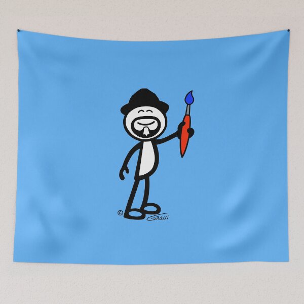 Item preview, GG Artist Stick Figure On A Light Blue Background  designed and sold by GDGCreations.