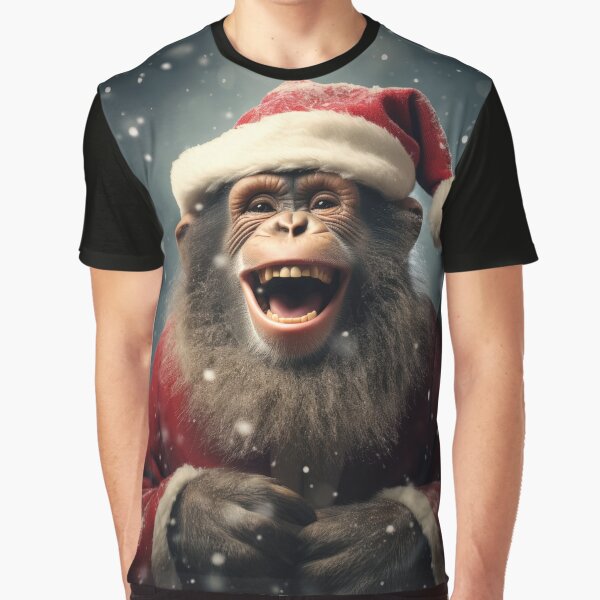 Item preview, Chimpanzee Monkey with Santa Hat designed and sold by OddCorro.