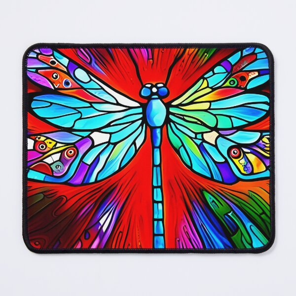 Item preview, Dragonfly Stained Glass Cartoon designed and sold by druidwolfart.
