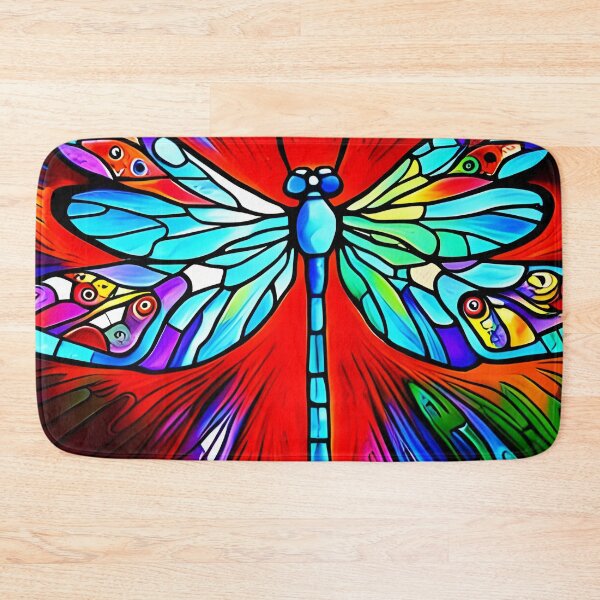 Item preview, Dragonfly Stained Glass Cartoon designed and sold by druidwolfart.