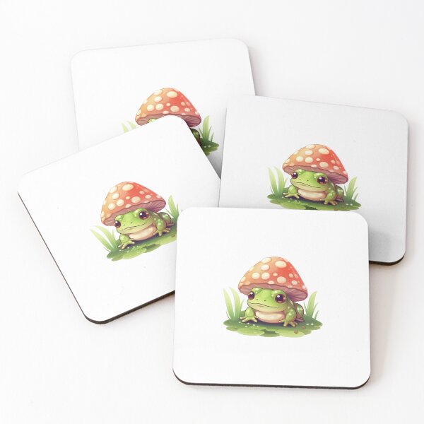 Item preview, Frog With A Mushroom Hat Sticker designed and sold by The-Art-Depot.