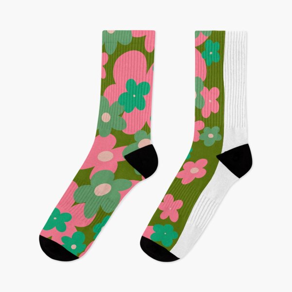 Item preview, Groovy Retro Flowers 90s green 2 designed and sold by PDMT.