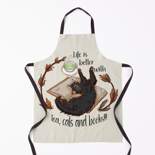 Item preview, Life is better with tea, cats and books - Black cat designed and sold by Artimas.