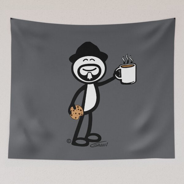 Item preview, GG Coffee Guy Stick Figure With Cookie designed and sold by GDGCreations.