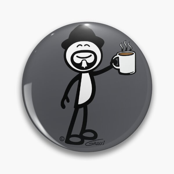 Item preview, GG Coffee Guy Stick Figure Grey Background designed and sold by GDGCreations.