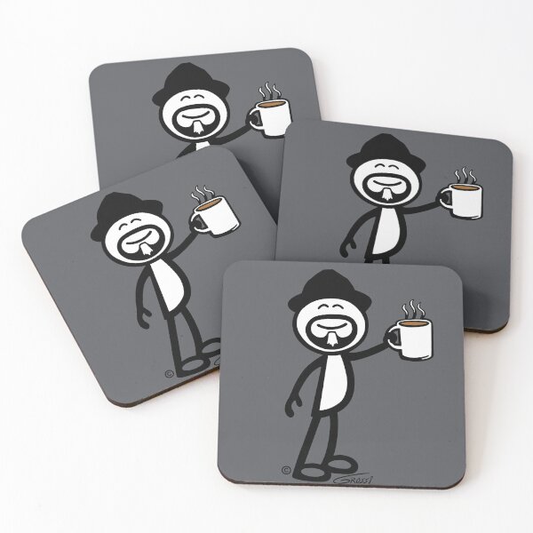 Item preview, GG Coffee Guy Stick Figure Grey Background designed and sold by GDGCreations.
