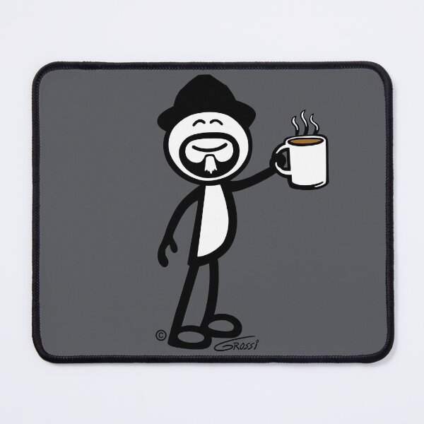 Item preview, GG Coffee Guy Stick Figure Grey Background designed and sold by GDGCreations.