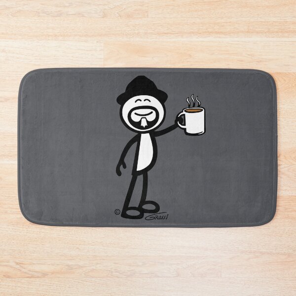 Item preview, GG Coffee Guy Stick Figure Grey Background designed and sold by GDGCreations.