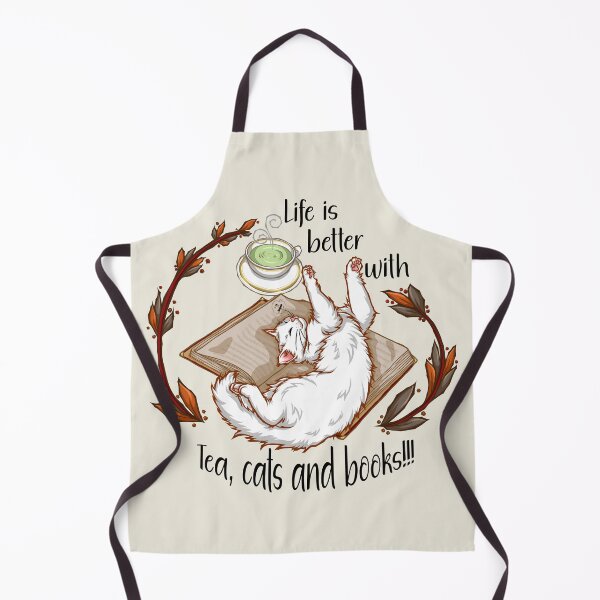 Item preview, Life is better with tea, cats and books - White cat designed and sold by Artimas.