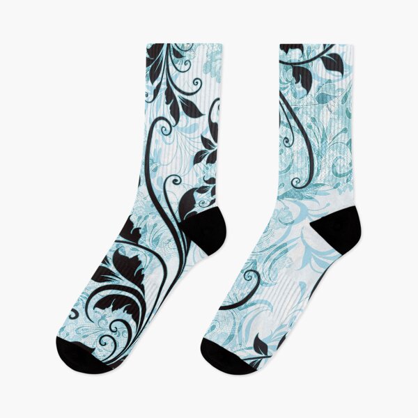 Item preview, ivy, ethnic, boho, floral, blue and black, black pattern designed and sold by mintdiamond21.