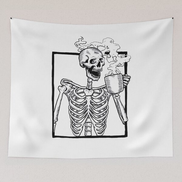Item preview, halloween skeleton drinking coffee funny Classic  designed and sold by AylaBecker1.
