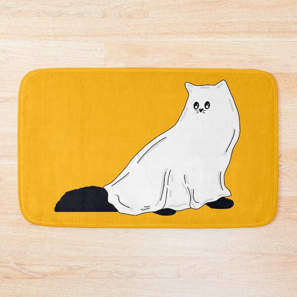 Item preview, Fluffy Ghost Cat With Pumpkin Orange  designed and sold by missmann.