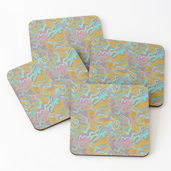 Item preview, Patrón psicodélico en oro, morado y azul. designed and sold by Osting.