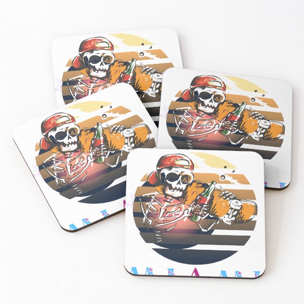 Item preview, Miami skeleton bones head skate boarding  designed and sold by Shinetroves.