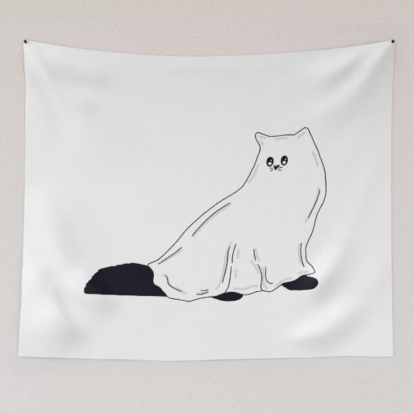 Item preview, Fluffy Ghost Cat  designed and sold by missmann.