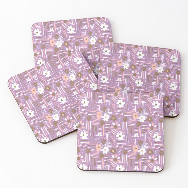 Item preview, Minimal soft style floral and stripes purple violet designed and sold by Alessandro Remo Mazzoni Remotextiles.