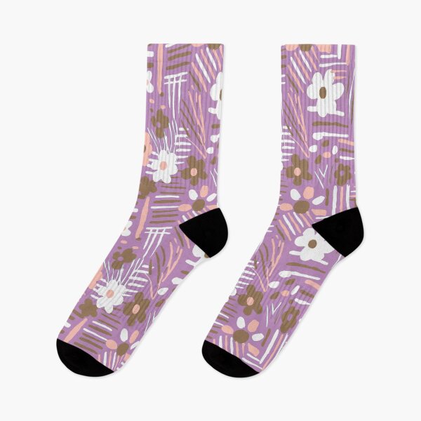 Item preview, Minimal soft style floral and stripes purple violet designed and sold by Alessandro Remo Mazzoni Remotextiles.