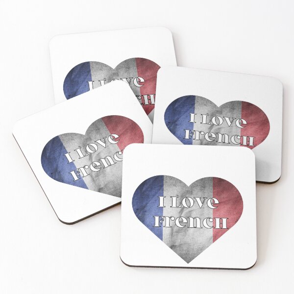 Item preview, I love French, heart with French flag designed and sold by language-des.