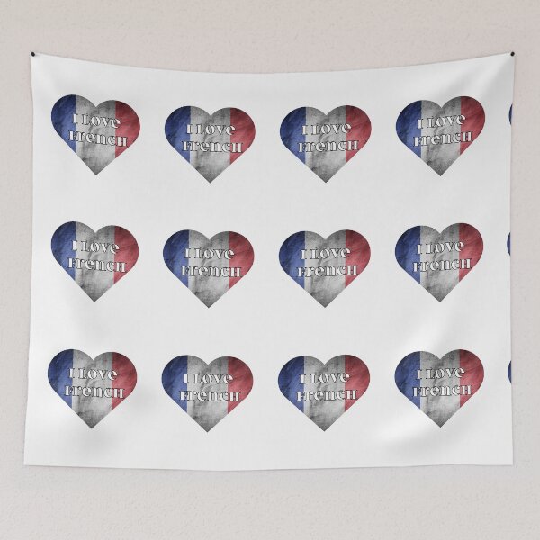 Item preview, I love French, heart with French flag designed and sold by language-des.