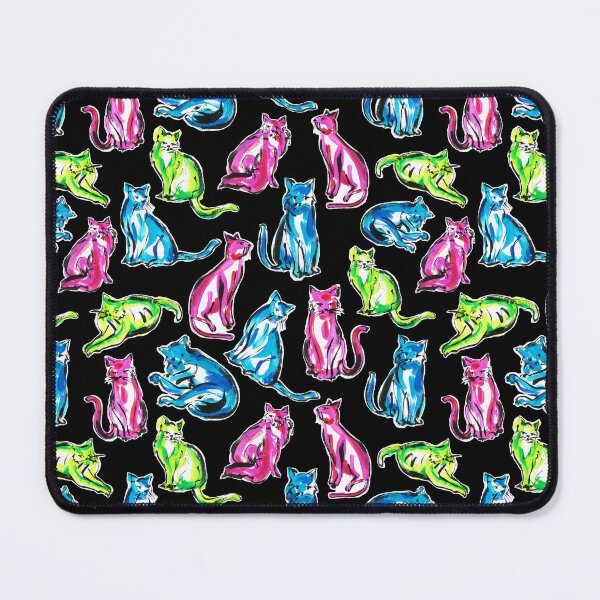 Item preview, cats, brush paint ,kitty ,pink, blue ,black ,green ,cute ,pet designed and sold by letsgow8th.