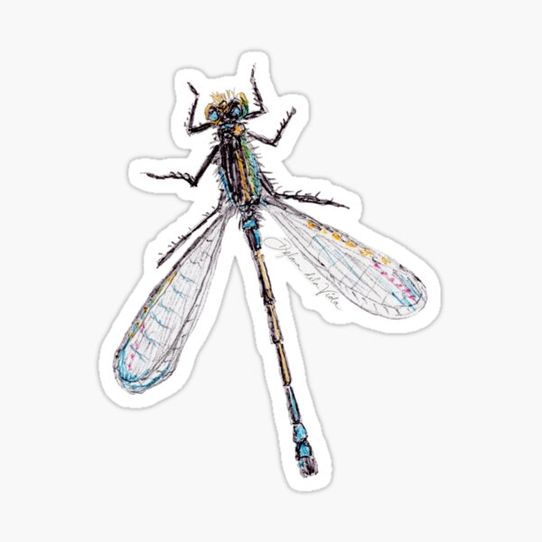 Item preview, Damselfly - Pen Sketch designed and sold by Delana de la Vida.