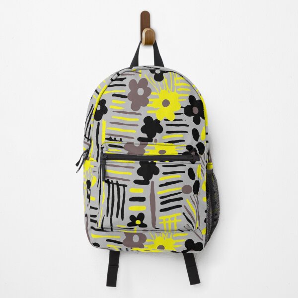 Item preview, Minimal soft style floral and stripes yellow black gray designed and sold by Alessandro Remo Mazzoni Remotextiles.