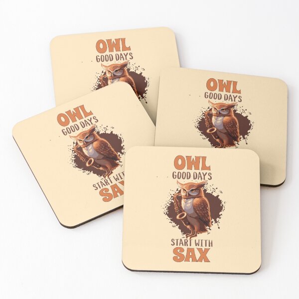 Item preview, Owl Good Days Start with Sax, Saxophone Pun designed and sold by MELOYADINA.