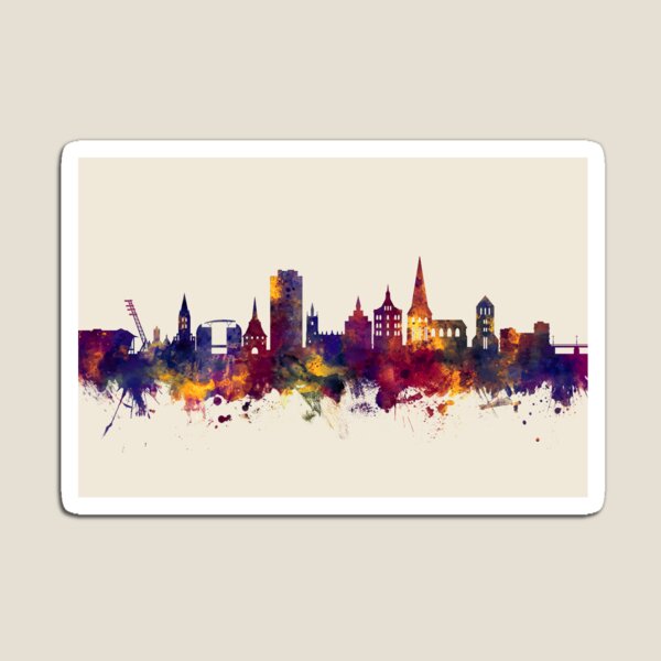 Item preview, Rostock Germany Skyline designed and sold by ArtPrints.