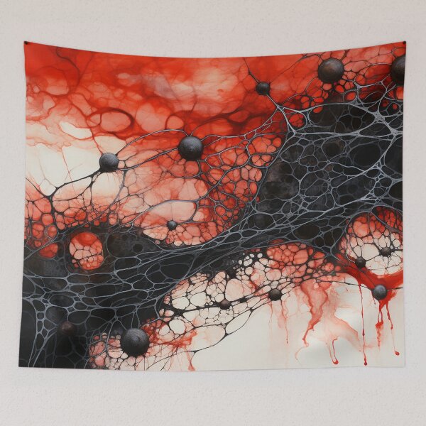 Item preview, Bordeaux Dreams: Red and Black Abstract Reverie print Celestial Zinfandel Symphony designed and sold by ScarsAndShadows.
