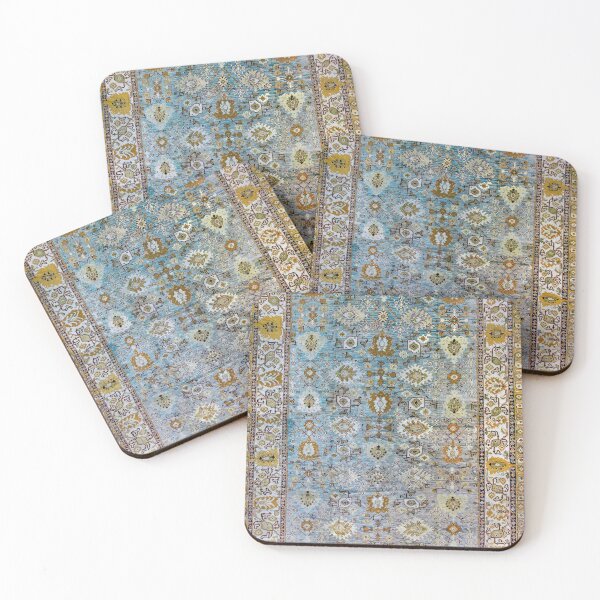 Item preview, Antique Turkish Oushak Abstract Flowers Floral Pattern  designed and sold by Vicky Brago-Mitchell®.