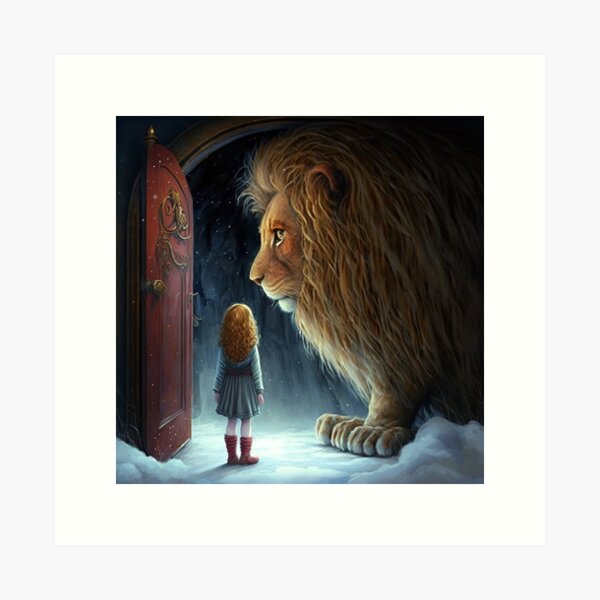 Lucy and Aslan – Art Print