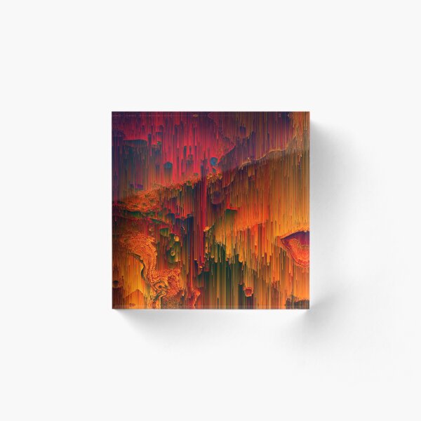 Toxic Rain - A Pixel Art Piece Acrylic Block